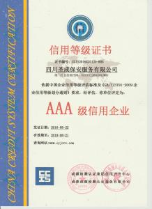 信用等級證書